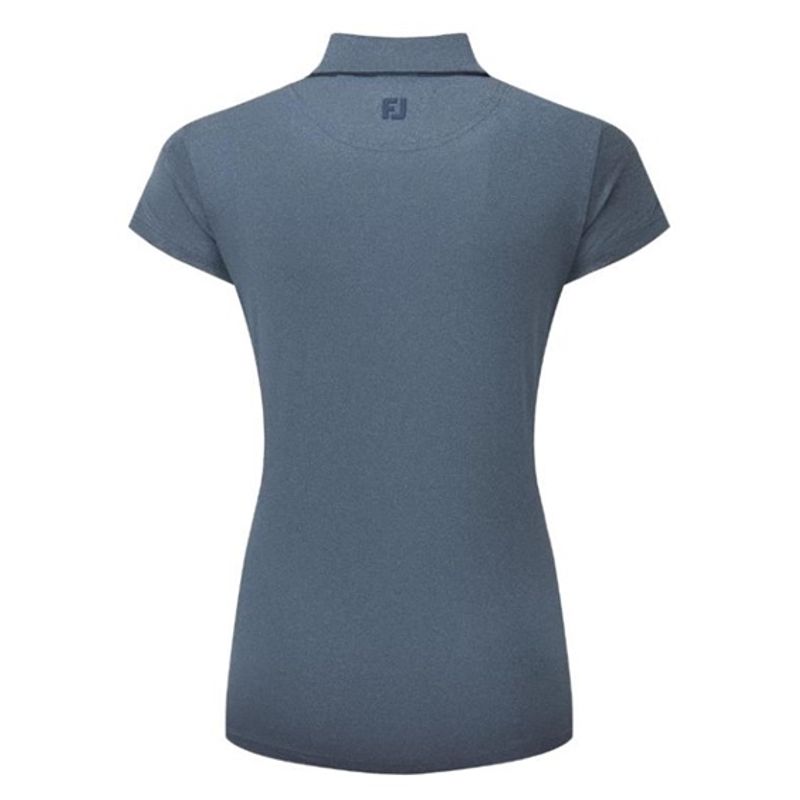 FJ - Cap Sleeve Lisle Polo, heather navy